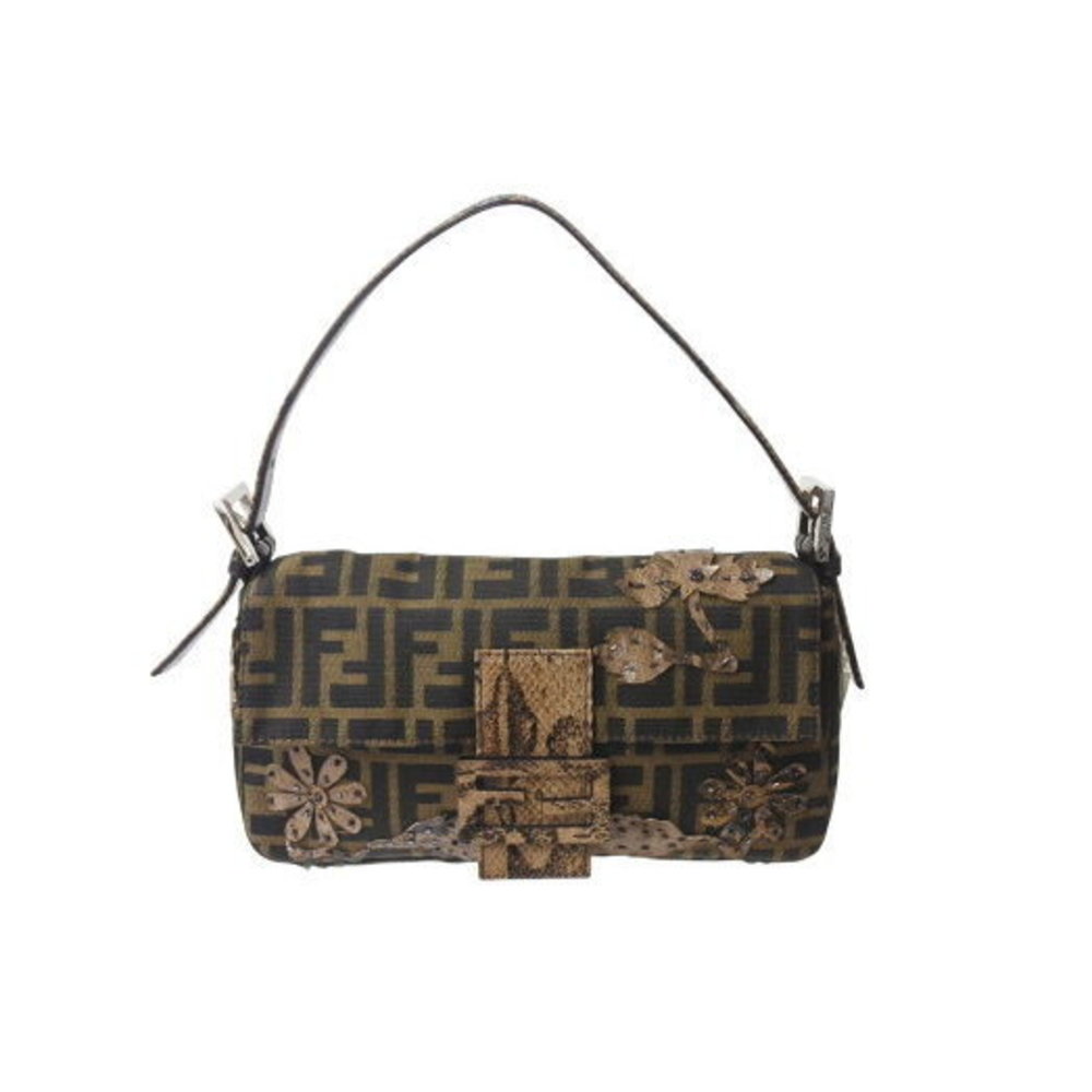 Fendi Handbag Brown Leather Python - image 1